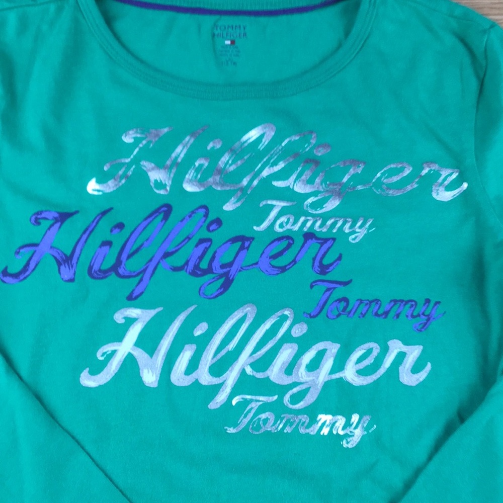 Tommy Hilfiger Girls Green LS Shirt - Picture 2 of 5